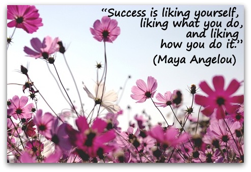 “Success is liking yourself, liking what you do, and liking how you do it.”  (Maya Angelou)