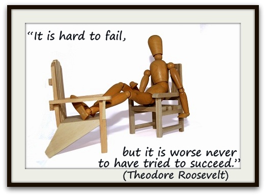 “It is hard to fail, but it is worse never to have tried to succeed.” (Theodore Roosevelt) 