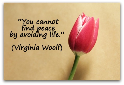 “You cannot find peace by avoiding life.” (Virginia Woolf)