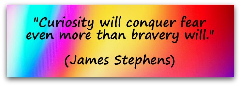 "Curiosity will conquer fear even more than bravery will." (James Stephens)