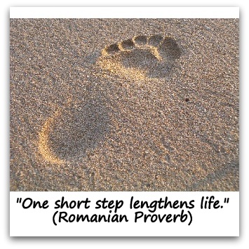 "One short step lengthens life." (Romanian Proverb)