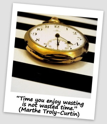 “Time you enjoy wasting is not wasted time.” (Marthe Troly-Curtin)