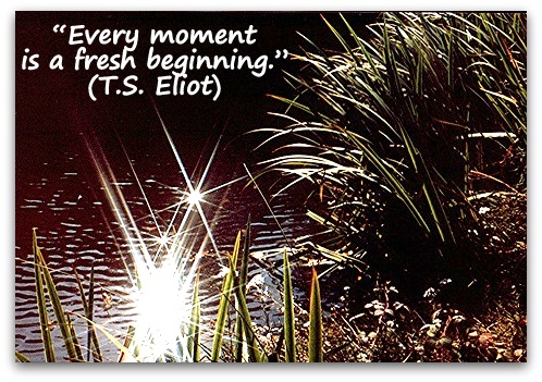 “Every moment is a fresh beginning.” (T.S. Eliot)