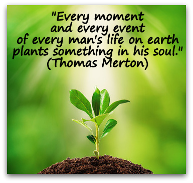 "Every moment and every event of every man's life on earth plants something in his soul." (Thomas Merton)