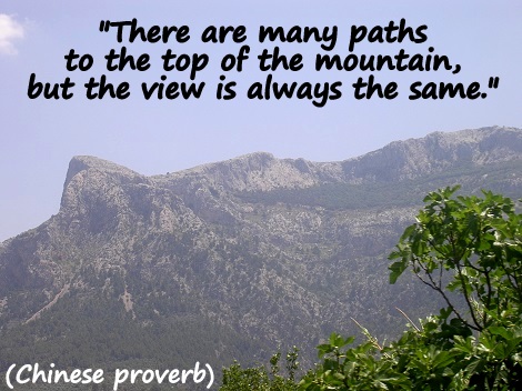 "There are many paths to the top of the mountain, but the view is always the same." (Chinese proverb)