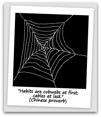 "Habits are cobwebs at first; cables at last." (Chinese proverb)