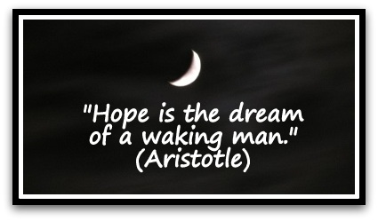 "Hope is the dream of a waking man." (Aristotle)