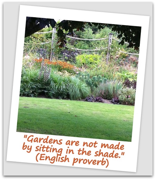 "Gardens are not made by sitting in the shade." (English proverb)