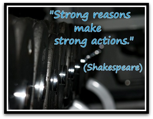 "Strong reasons make strong actions." (Shakespeare) 