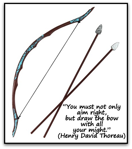 “You must not only aim right, but draw the bow with all your might.” (Henry David Thoreau)