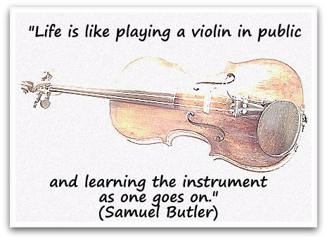 "Life is like playing a violin in public and learning the instrument as one goes on." (Samuel Butler)