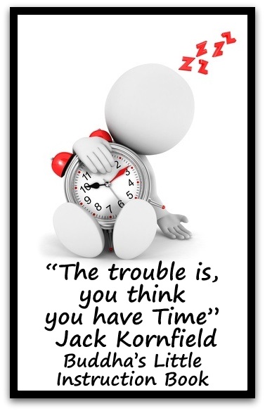 “The trouble is , you think you have Time” (Jack Kornfield’s Buddha’s Little Instruction Book)
