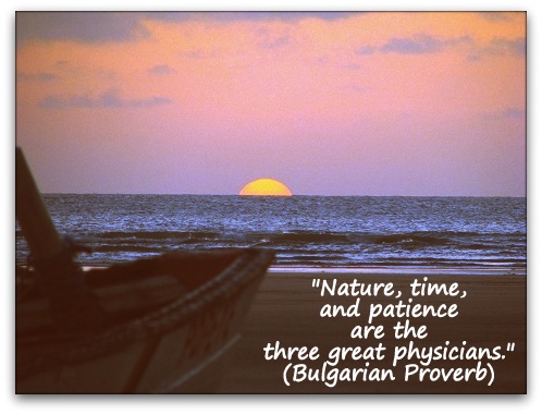 "Nature, time, and patience are the three great physicians." (Bulgarian Proverb)